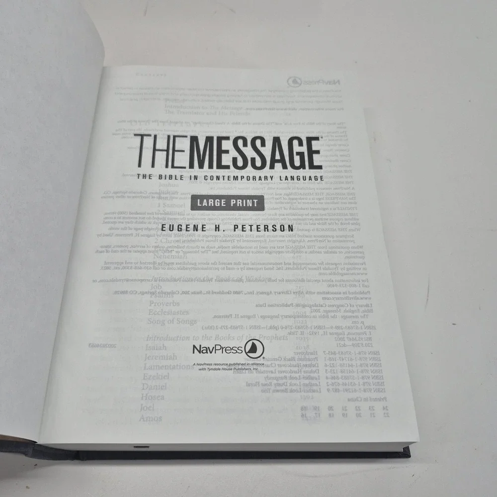 The Message Bible Large Print by Eugene H. Peterson (2016, Hardcover)